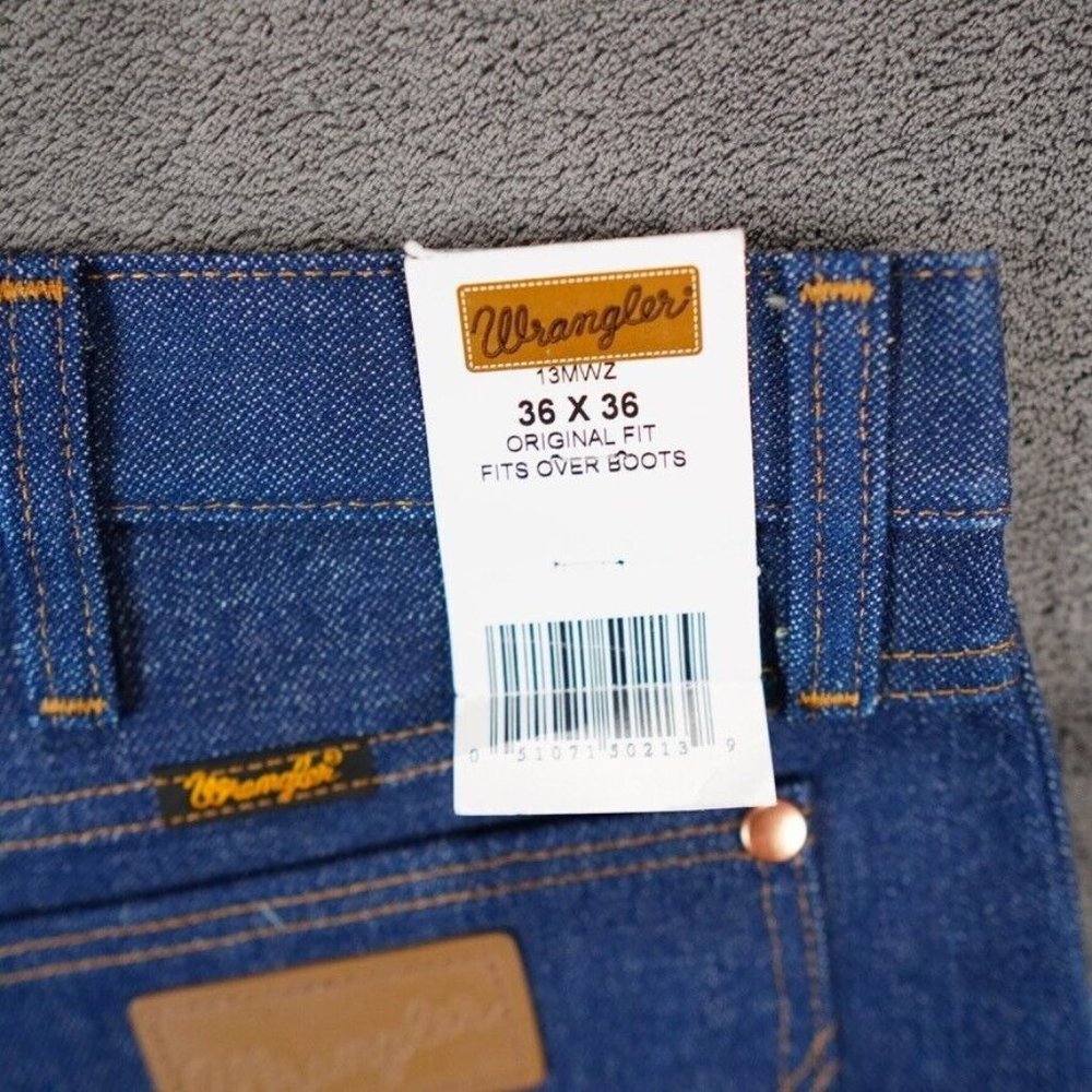 Wrangler Jeans 13MWZ Mens 36x30 Blue Cowboy Cut Original Fit Rigid US Fabric - Picture 8 of 10